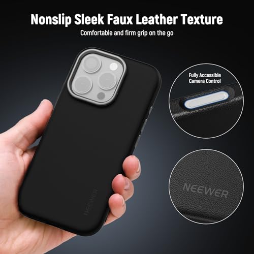 NEEWER Phone Case for 16 Pro, TPU/PC Nonslip Protective Phone Cover with Modular Backplates for 67mm Thread Filter/17mm Lens/T Mount Lens, Compatible with iPhone 16 Pro MagSafe Moment, PA083P Black by NEEWER - Used condition - Image 6