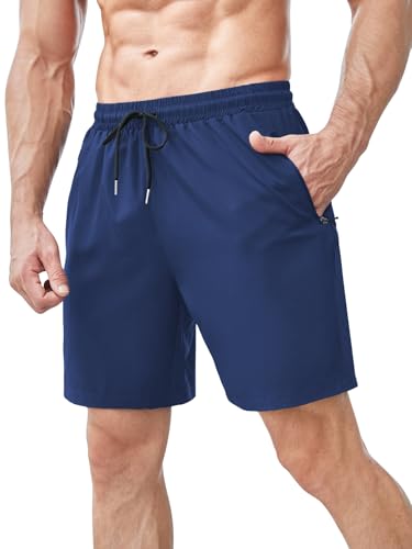 Image of TAGDO Men's Athletic Shorts with Zipper Pockets | Lightweight Workout Running Shorts Pants for Men | Elastic Waist Drawstring Gym Shorts for Training | Fitness, Sports, Casual Wear (2051)