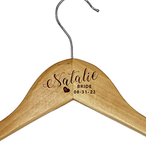 My Personal Memories Custom Engraved Wood Hanger - Personalized for Bride Bridesmaid Wedding Bridal Party