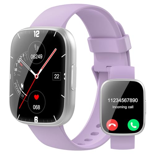 Image of Puqo Smart Watches for Men Women, 1.95 inch HD Touchscreen Fitness Tracker with Bluetooth Calls, IP68 Waterproof, 120+ Sport Modes, 7-Day Battery, 24 /7 Heart Rate & Sleep Monitor for Android iOS (Purple)