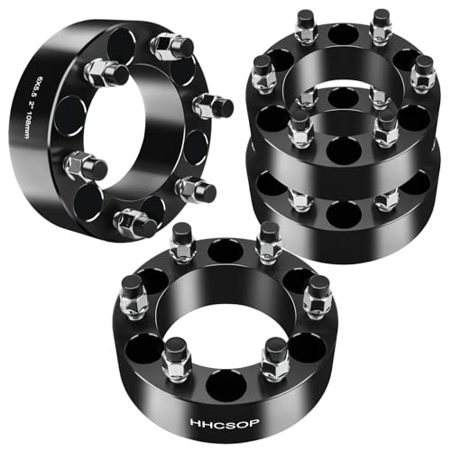 6x5.5 Wheel Spacers 2 inch Fits for Toyota Tacoma 4Runner Tundra FJ Cruiser Chevy Silverado Tahoe GMC Sierra Forged 6 Lug 6x139.7mm Wheel Adapters M14x1.5 Hub Bore 108mm, Black 4PCS, Not Hubcentric