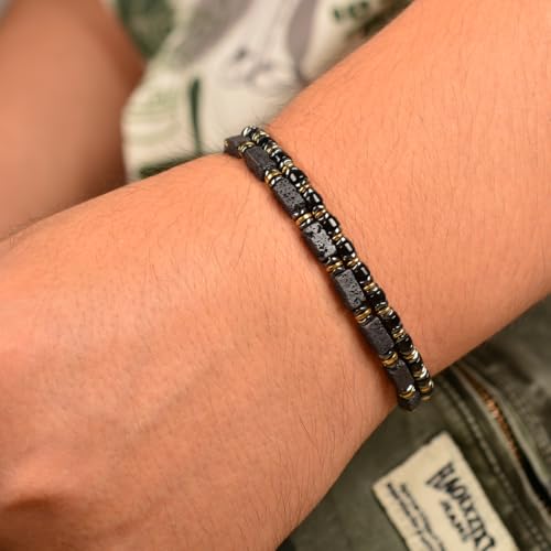 Pulsera MetShine de Obsidiana y Hematita para Hombre miniatura 2