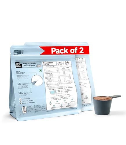 Image of ONLY WHAT'S NEEDED By Food Pharmer | OWN Cocoa Edition | Whey Protein Concentrate 1kg x 2 | 24g Protein per Scoop | No Added Sugar | No Added Flavours | No Artificial Sweeteners | Lab Tested | 60 Servings