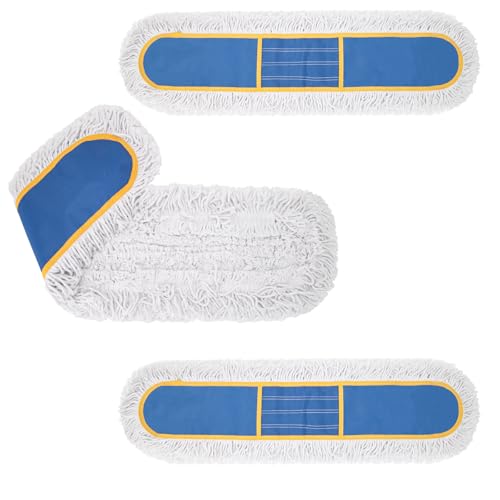 KeFanta 24 Commercial Dust Mop Replacement Heads 3 Pack Reusable Industrial Dust Mop Pads Washable Cotton Dust Mop Refill for Floor Cleaning & Janitorial Supplies Only Fits:B0D7MKSZ8N B0FHHPTZHQ