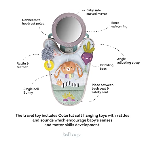 Taf Toys - Urban Garden in-Car Play Centre Parent and Baby's Travel Companion, Keeps Both Relaxed While Driving. Car Activity Centre with Mirror to Watch Baby from Driver's Seat, from Birth