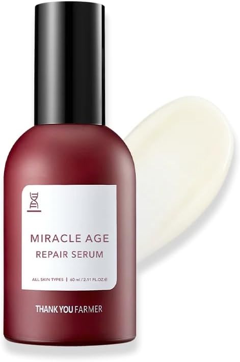 Miracle Age Repair Serum (60 ml) Korean Anti-Aging Face Serum | Hydrating, Pore Tightening & Firming | Reduces Fine Lines & Wrinkles | Lightweight Daily Serum for All Skin Types