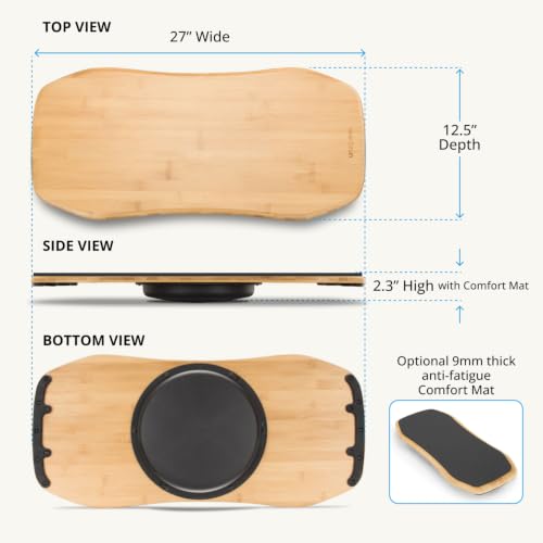 Image of UPLIFT DESK Motion-X Balance Board - 27 inch Ergonomic Wobble Board for Standing Desks, Anti-Fatigue Support for Core Engagement & Stability