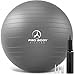 ProBody Pilates Exercise Ball - Professional Grade Anti-Burst Fitness, Balance Ball for Yoga, Birthing, Stability Gym Workout Training and Physical Therapy - Work Out Guide (Purple (No Pump), 55 cm)