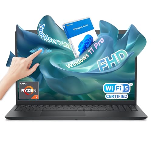 Dell Inspiron 15 Touchscreen Laptop, 15.6' FHD IPS, AMD Ryzen 7 7730U (Up to 4.5GHz), 32GB RAM 1TB SSD, AMD Radeon Graphics, Wi-Fi 6, Windows 11 Pro, Business & Student Laptop
