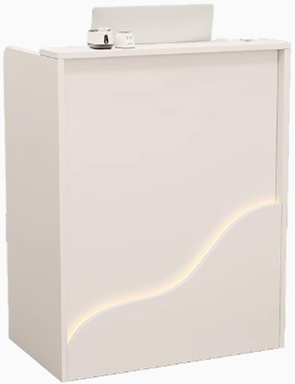 Generic Reception Desk with Counter, Simple Design, Luminous, Suitable for Beauty Salons, Barber Shops, Nail Salons and Other Scenes (60 Without Cabinet)
