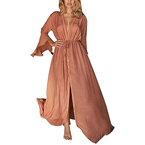 YouKD Vestido Largo Tipo Kimono para Mujer Cover