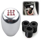 iJDMTOY Silver Chrome 5-Speed Manual Shift Knob Compatible With Honda Acura Mazda Mitsubishi Nissan Subaru, etc