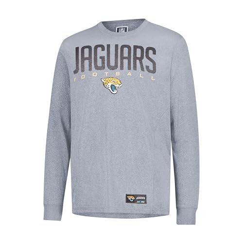 Ultra Game NFL Jacksonville Jaguars Men's Performance Long Sleeve Pullover Tee Shirt, Heather Grey19, XXL