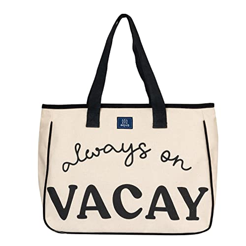Image of AQVA Women & Men Cotton Tote Bag, Black and White Collection