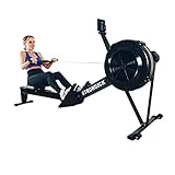 Rowing Machine, Foldable Rower, 10 Levels Air Resistance, LCD Display & Bluetooth Connectivity, Preset Workouts, for Indoor Use