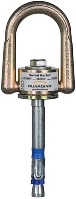 Guardian ‎10010 10K Swivel Anchor | 5/8 Inch by 6 Inch Expansion Anchor | Full Size D-Ring | Zinc-Plated Stainless Steel