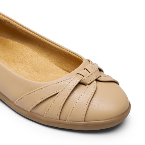 Image of DREAM PAIRS Women's Ballet Flats, Comfortable Round Toe Slip on Dressy Work Office Shoes with Arch Support