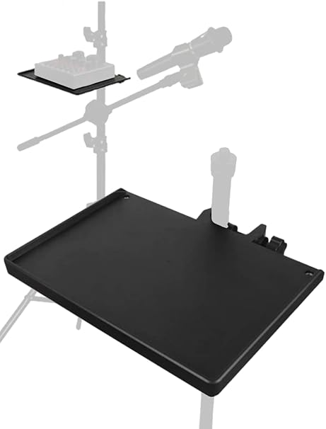 Amazon マイクスタンド トレイ ポール 台座 置き場 スタンド 台 強化プラスチック製 M 24 17 5cm マイクスタンド 楽器 音響機器