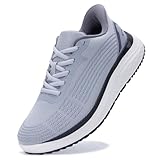 JARLIF Women Arch Support Walking Shoes Orthotic Tennis Sneakers Cushioning Running Shoes for Plantar Fasciitis Pain Relief Gray US 8
