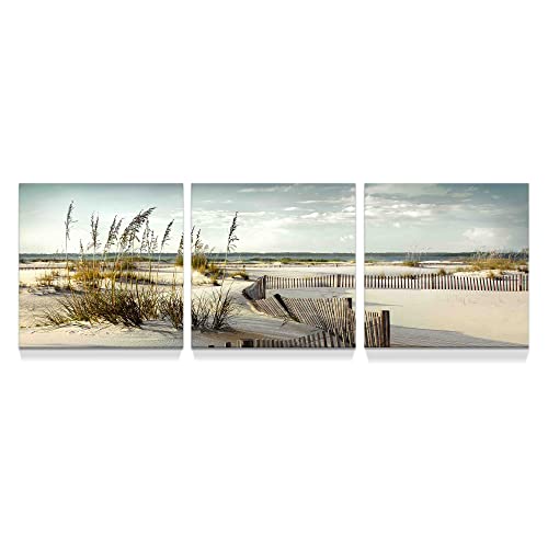 Beach-Canvas-Wall-Art-Decor-3-Pieces-Bedroom-Coastal-Picture-Seaside-Pathway-Artwork-Seascape-Fence-Painting-Print-for-Bathroom-12x12 Beach Canvas Wall Art Decor 3 Pieces Bedroom Coastal Picture Seaside Pathway Artwork Seascape Fence Painting Print for Bathroom 12×12
