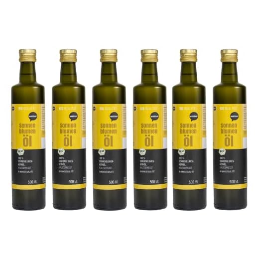Wohltuer Aceite de girasol orgánico 6 x 500 ml – en calidad cruda