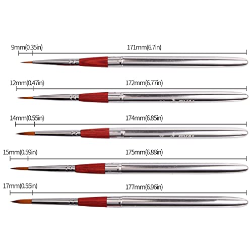 Travel Watercolor Brushes, Yihuale 5Pcs Travel Artist Painting Brushes, Detachable Portable Pocket Brushes Set With Black Leather Bag For Watercolor Acrylic Oil #TOP1