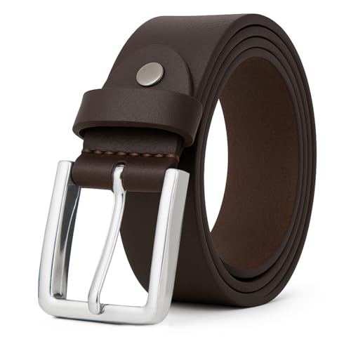 Ceinture en cuir pour homme double couture noire ou marron pour costume