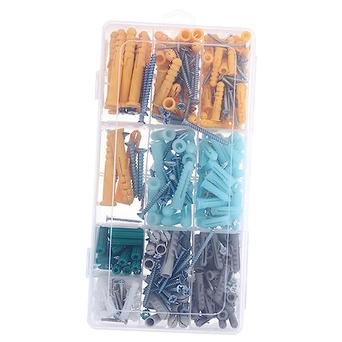 NAMOARLY Strong Expansion Force 241pcs Self Tapping Screws Plastic Anchors Set for Walls