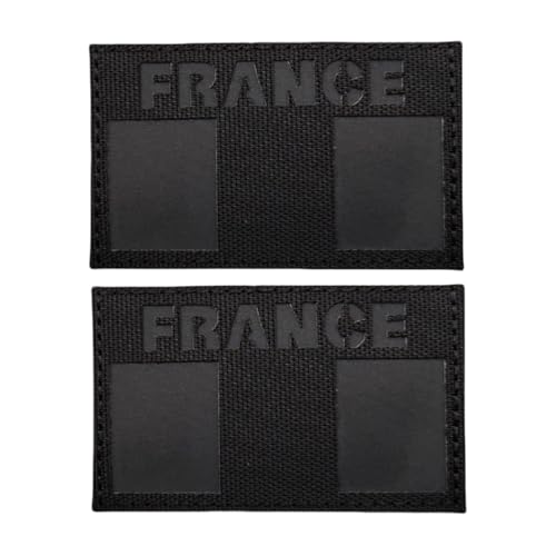 Patch France Drapeau Français Militaire Patchs Infrarouge Réfléchissant Tactique Morale Écusson Tissé pour sac à dos et casque uniforme applique, 2...