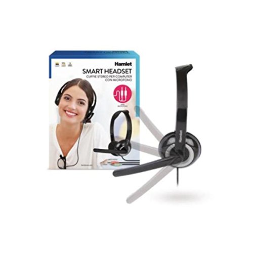 Hamlet HHEADMJK Binaural Diadema Negro Auricular con micrófono - Auriculares con micrófono (PC/Juegos, Binaural, Diadema, Negro, Alámbrico, 1,8 m)