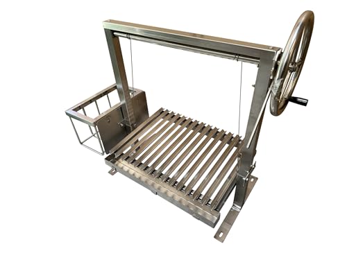 Argentinian Asado Charcoal BBQ Grill for Brick Outdoor DIY Kitchen (67cm With Ember Maker)