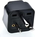 2-Pack Toptekits Universal Travel Plug Adapter, US 6-20P, International to USA NEMA 6-20 Plug Converter, Black (Black, US 6-20P)