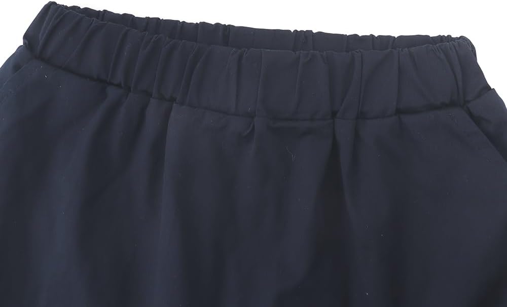 Noomelfish Girls Scalloped Uniform Skirts Stretch Cute School Skort with Pockets (5-12 Years) - Image 3