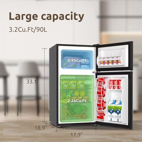 Bangson Mini Fridge With Freezer, 2 Door Small Refrigerator With Freezer thumb #1
