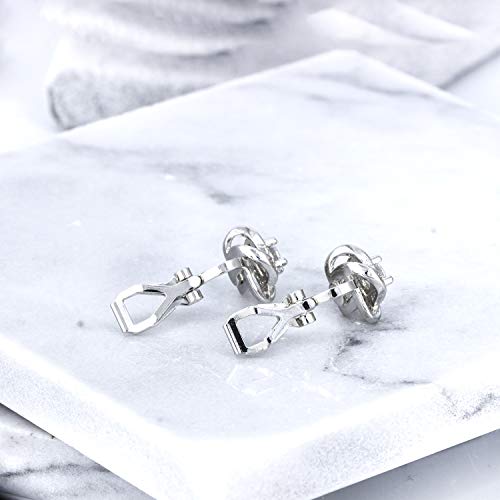 YOQUCOL Cubic Zirconia Crystal Geometry Cross Clip On Earrings Non Pierced Jewellery Elegant Stud For Women4