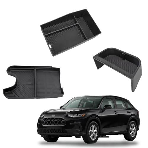 Sinminou Center Console Organizer Compatible with 2023-2026 Honda HRV Accessories Armrest Tray Console Bottom Storage Box and Dashboard Organizer Box Fits both Honda HR-V 7-inch and 9-inch Screen