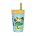 Nuby Thirsty Kids Flexstraw Stainless Steel Insulated Toddler Cup with Leak-Resistant Silicone Straw, Easy-Clean Valve & 12 oz Capacity – Travel Cup with Fun Prints, Dinosaurs