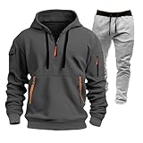 Jogging Suit Cotton Work Tracksuit Tactical Hoodie Sweatsuit with Pockets Mens Track Suit Baggy Sport Pullover Ropa De Gym para Hombre Monos Deportivos De Hombre Big and Tall
