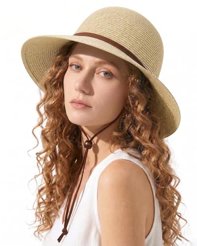 Image of Zylioo 2XL XL L Women's Straw Sun Hat, Wide Brim Beach Hat UPF 50+, M S Floppy Summer Hat, Vacation Travel Outdoor
