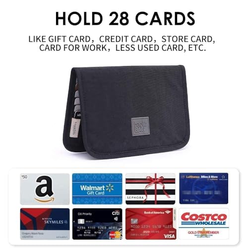 iN. Slim credit card holder wallet, Gift card display case, Minimalist light thin card storage case rfid blocking for men & women, with 28 slots in black2