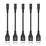 Corto y práctico: el cable de carga corto para iPhone de 0,2 m es la longitud óptima para cargar tu teléfono con un banco de energía, estación de carga, portátiles, etc.