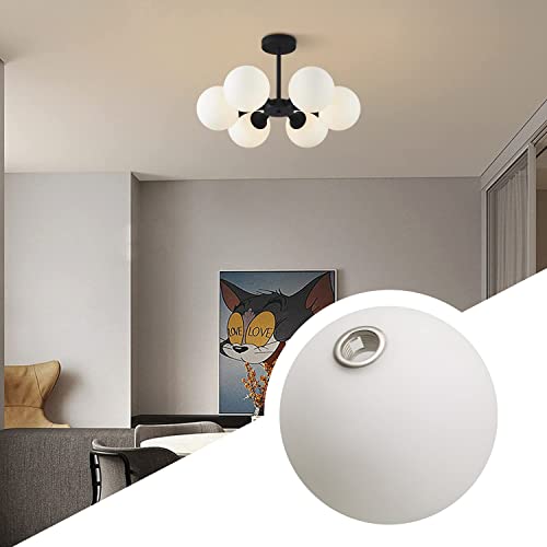 Image of KCO Lighting Milk White Glass Globe Shade Replacement Frosted White Glass Lampshade Cover for Light Fixtures Wall Sconces Chandelier Pendant Light, 7.9 inch Diameter