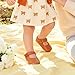 Felix & Flora Baby Brown Dress Shoes - Infant Baby Girls Mary Jane Ballet Flats Moccasinss Soft Sole Walking Crib Shoes(Brown,6-9 Months Infant)