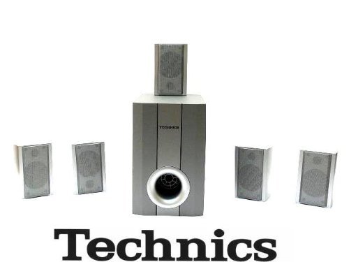 TECHNICE 5.1-Channel HOME THEATER speakers System PACKAGE WHITE PASSIVE SUBWOOFER (COLOR: SILVER)