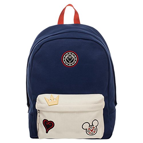 Kingdom Hearts Bag - Navy Blue And Whte Backpack With Kingdom Hearts Patches #TOP1