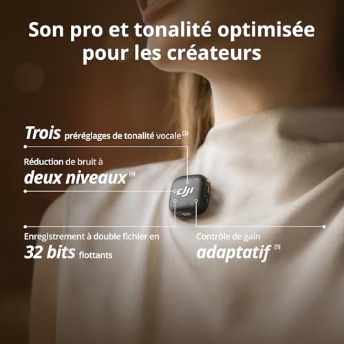 Émetteur DJI Mic 3 éliminez les mauvais sons de vidéos