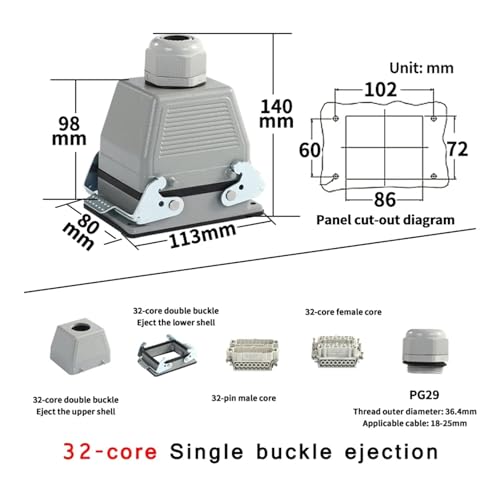 Conector rectangular HDC HE 024 01 para máquina herramienta y canal caliente 3