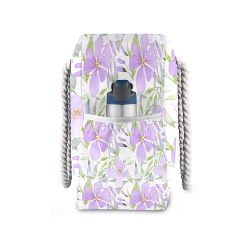 Elegant Flowers Beach Tote Bag for Women Large Pool Bags Carry On Bag With Wet Compartment for Beach Travel with Pocket Zipper Outdoor Tote Bag3