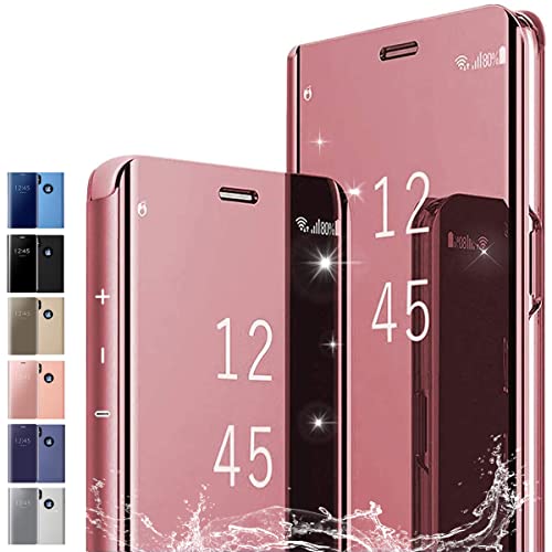 PingGoo Coque pour Sony Xperia 5 II, Étui Miroir à Placage Rabattable Cover, Housse de Protection Antichoc PC/PU Étui Translucide Clear View Coque pour Sony...