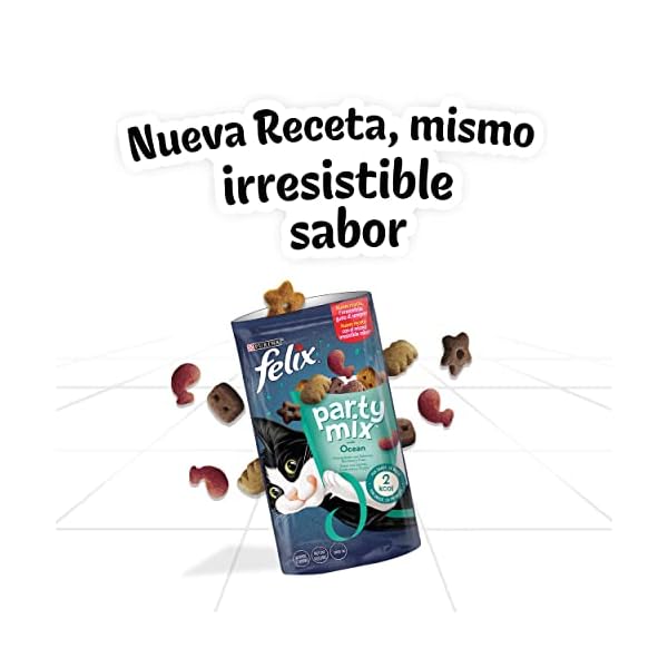 Purina Felix Party Mix Ocean Snacks für Katzen, 8 x 60 g – Bild 3